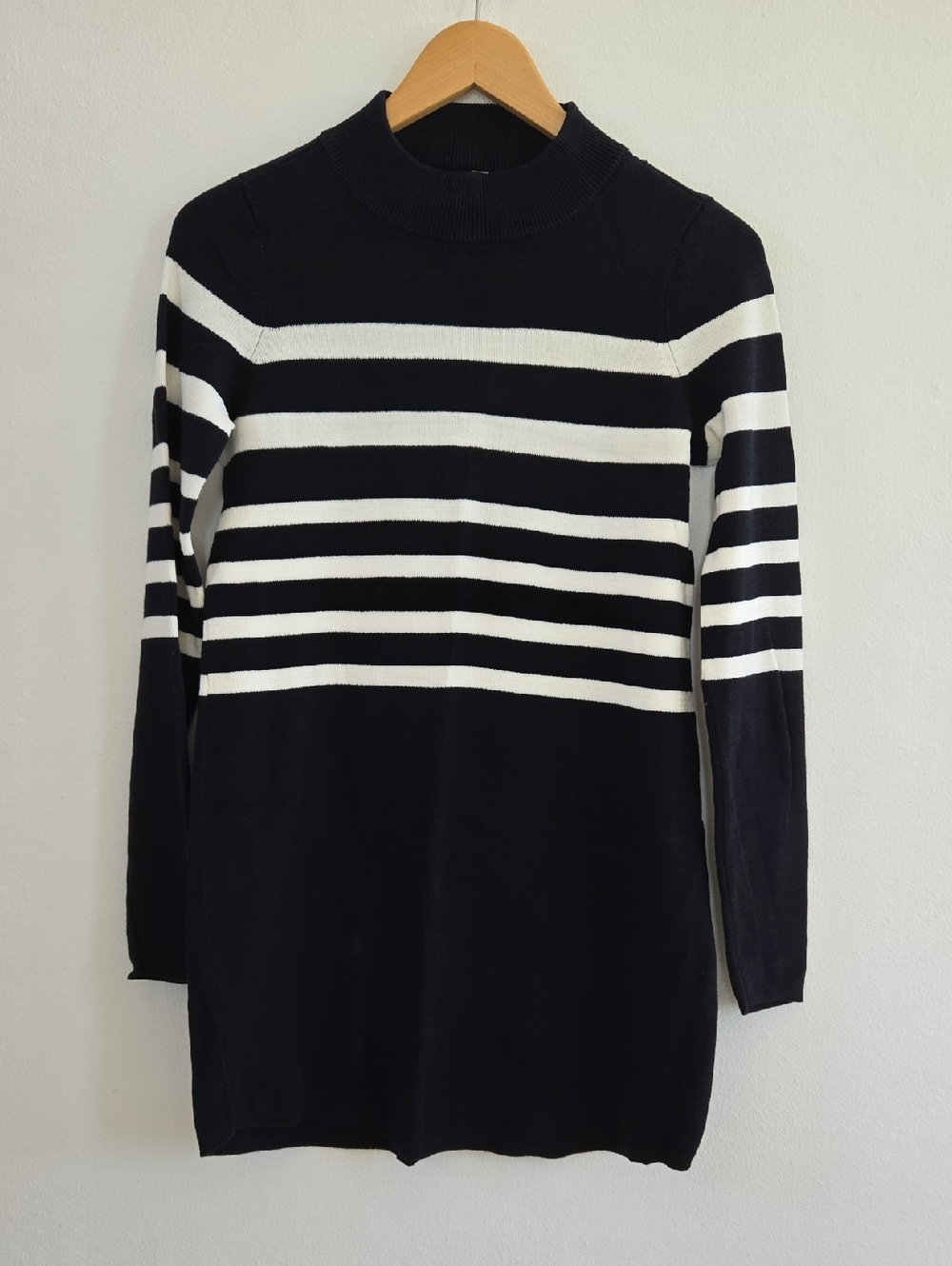 Free People Mock Kneck Stripe Knit Tunic Dress Size XS